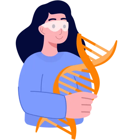 Scientist doing DNA Test  Illustration