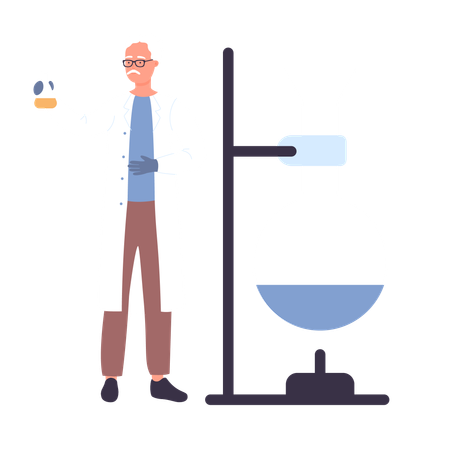 Scientist doing experiment  Illustration