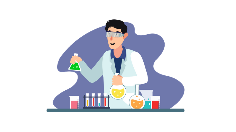 Scientist doing Experiment  Illustration