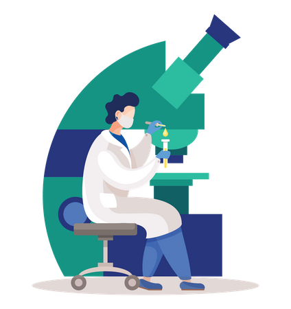 Scientist doing experiment  Illustration