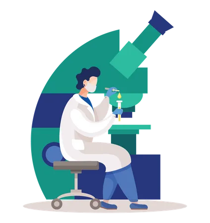 Scientist doing experiment  Illustration