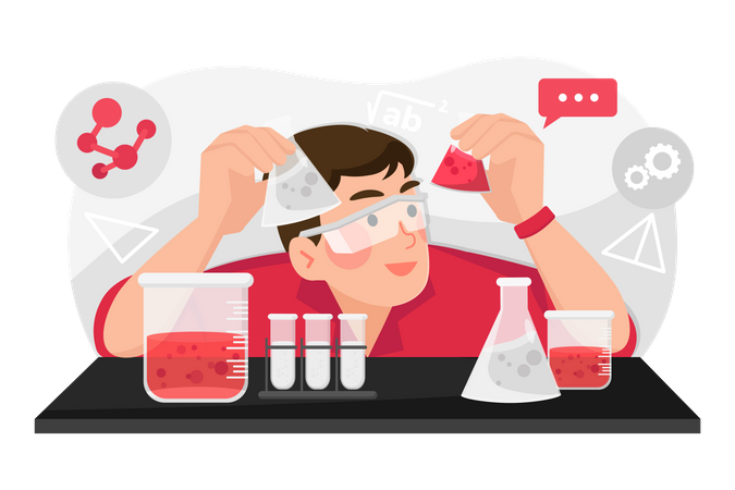 Scientist doing experiment  Illustration