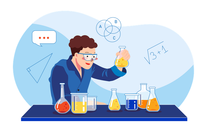 Scientist doing experiment  Illustration