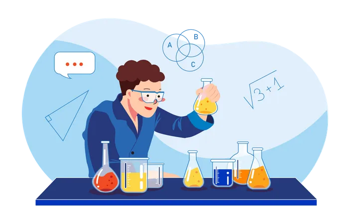 Scientist doing experiment  Illustration