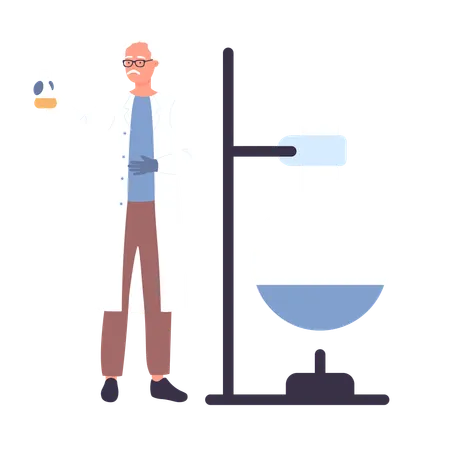 Scientist doing experiment  Illustration