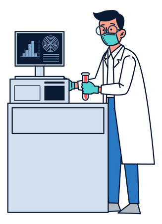 Scientist doing experimentation  Illustration