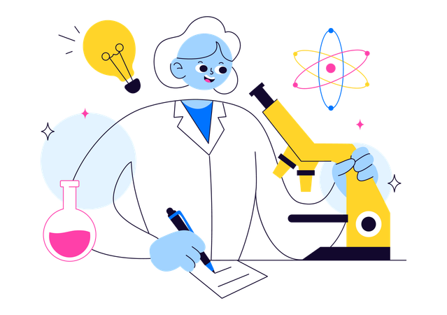 Scientist doing experiments in lab  Illustration