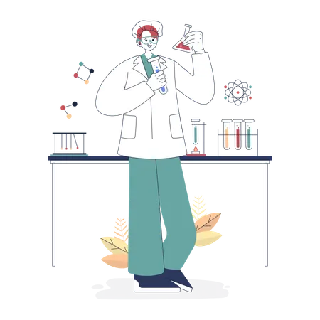 Scientist doing lab experiments  Illustration