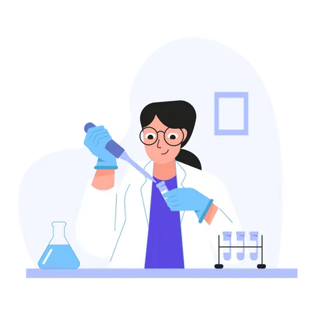 Scientist doing lab research  Illustration
