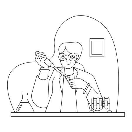 Scientist doing lab research  Illustration