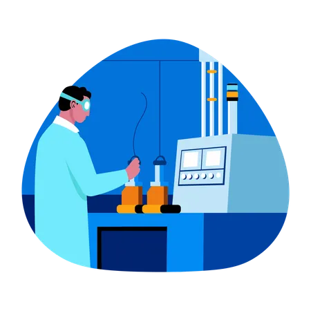 Scientist doing lab research  Illustration