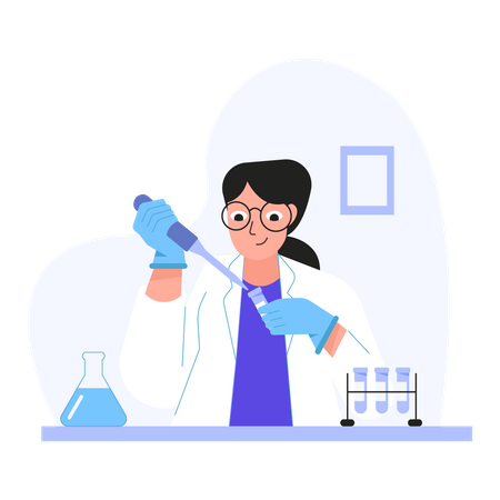 Scientist doing lab research  Illustration