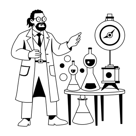 Scientist doing laboratory research  Illustration