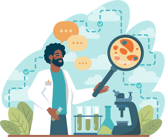 Scientist doing medical research  Illustration