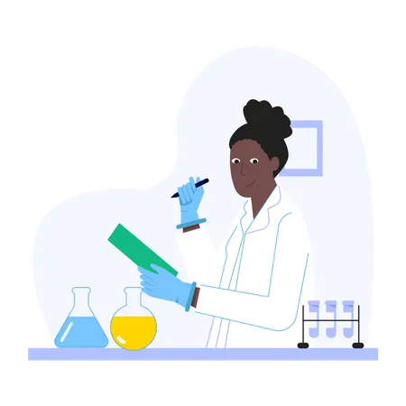 Scientist Doing Medical Research In Lab  Illustration