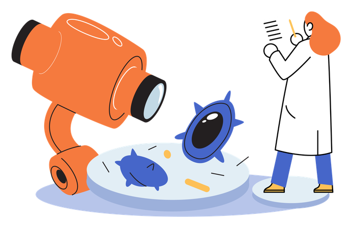 Scientist doing medical research in laboratory  Illustration