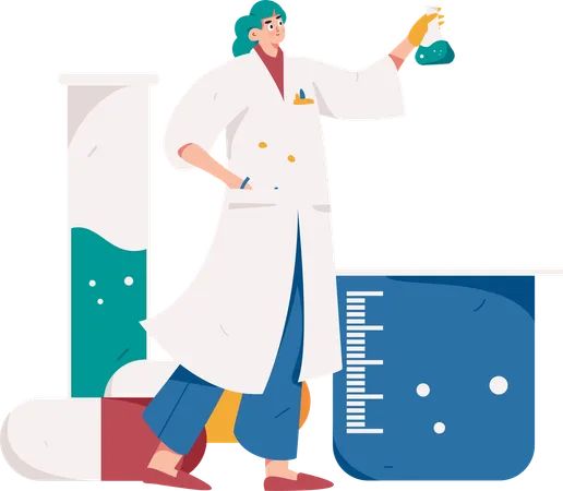 Scientist Doing Research  Illustration