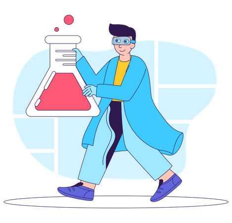 Scientist doing research Illustration