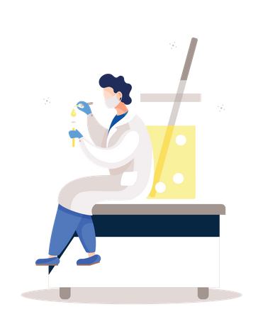 Scientist Doing Research Illustration