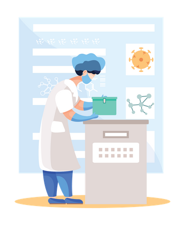 Scientist Doing Research  Illustration