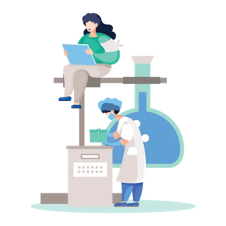 Scientist Doing Research  Illustration