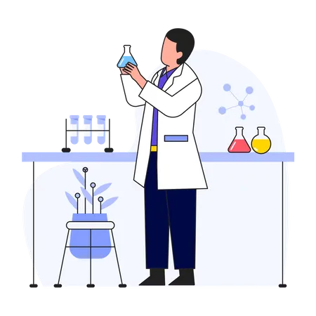 Scientist doing research in lab  Illustration