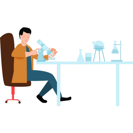 Scientist doing research in lab  Illustration