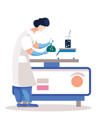 Scientist doing research in lab  Illustration