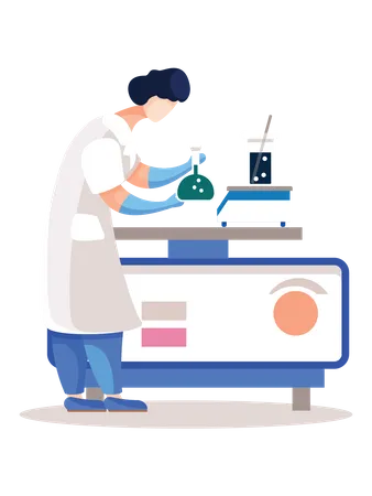 Scientist doing research in lab  Illustration