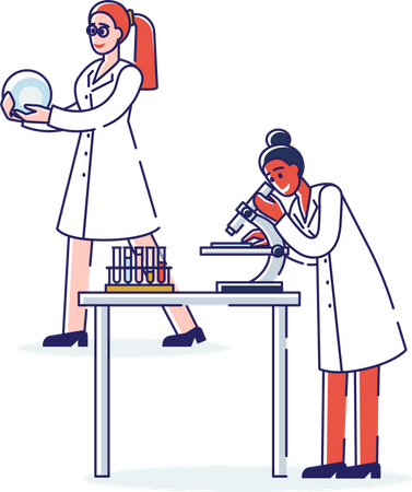 Scientist doing research in laboratory  Illustration