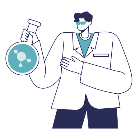 Scientist doing science experiment  Illustration