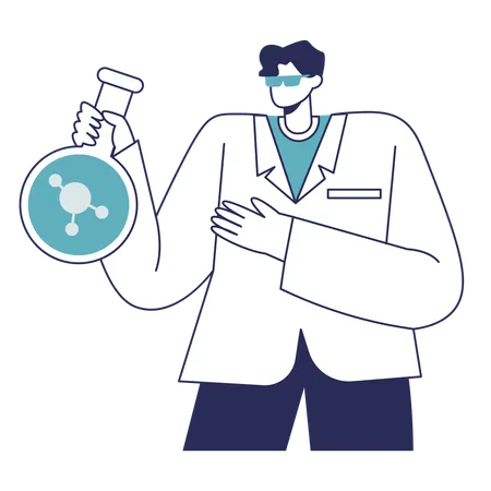 Scientist doing science experiment  Illustration