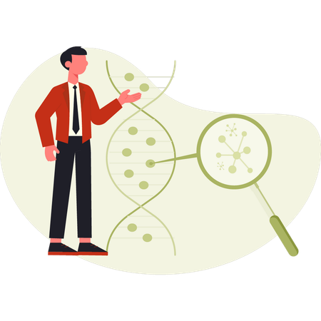 Scientist doing searching bacteria  Illustration