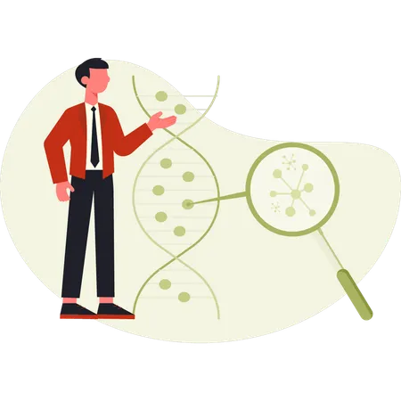 Scientist doing searching bacteria  Illustration