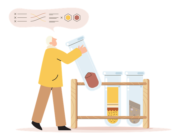 Scientist doing soil experimentation  Illustration