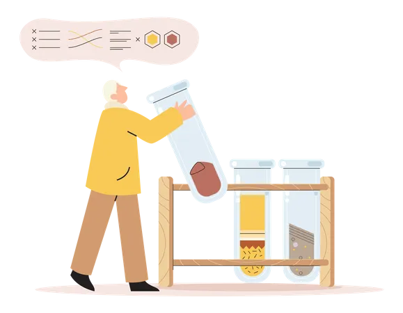 Scientist doing soil experimentation  Illustration