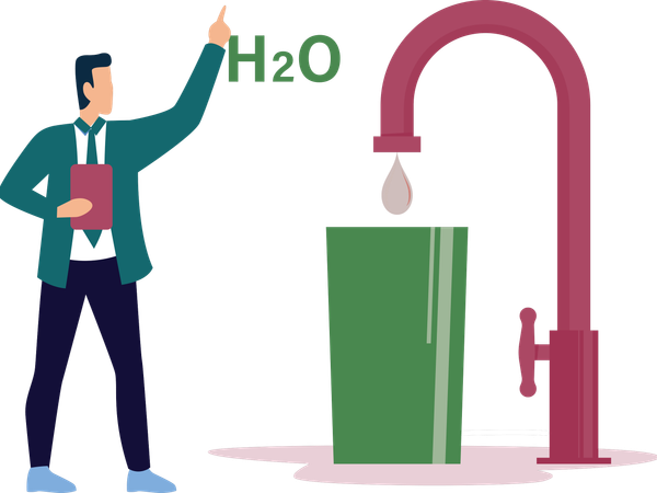 Scientist doing water examination  Illustration