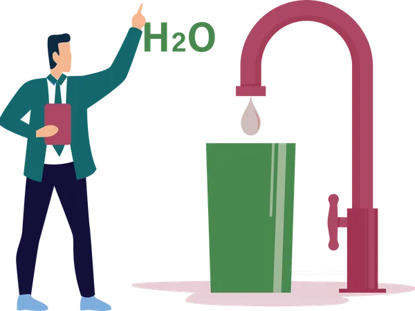 Scientist doing water examination  Illustration