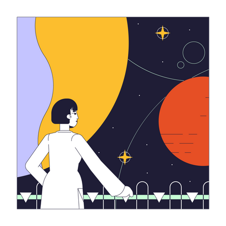 Scientist explore outer space  Illustration