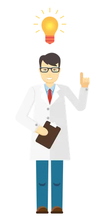 Scientist getting idea  Illustration