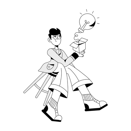 Scientist getting idea  Illustration