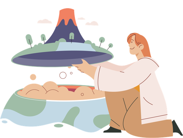 Scientist Ground analysis and earth pollution  Illustration