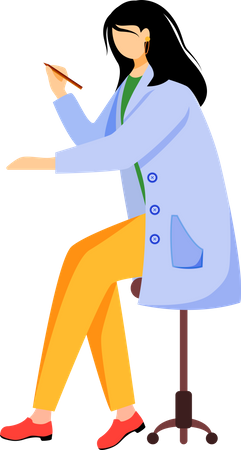 Scientist in blue lab coat  Illustration