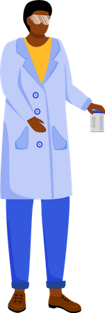 Scientist in lab coat with protection glasses Illustration