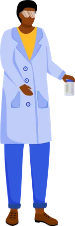 Scientist in lab coat with protection glasses  Illustration