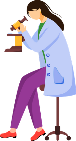 Scientist in lab coat with protection glasses  Illustration