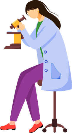 Scientist in lab coat with protection glasses  일러스트레이션
