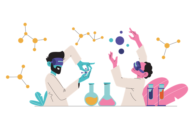 Scientist in metaverse  Illustration