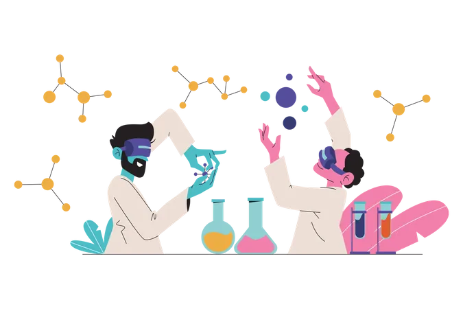 Scientist in metaverse  Illustration