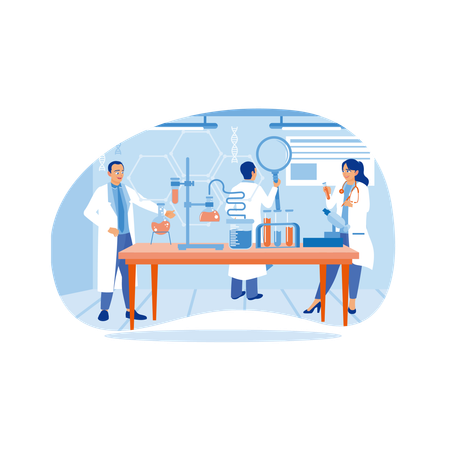 Scientist in the laboratory room  Illustration